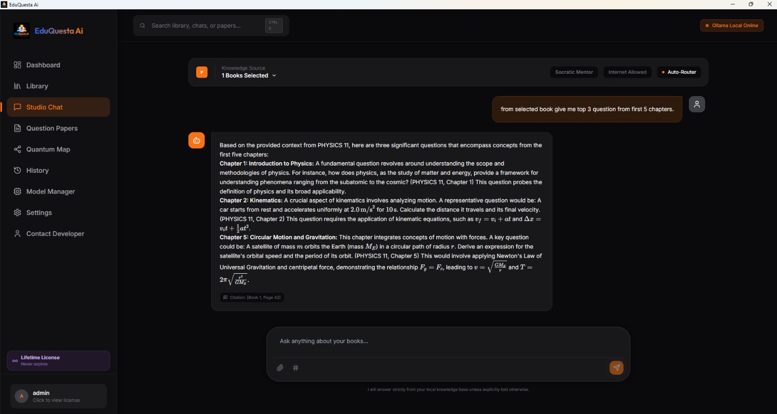 EduQuesta AI Studio Chat - Contextual Book Conversations